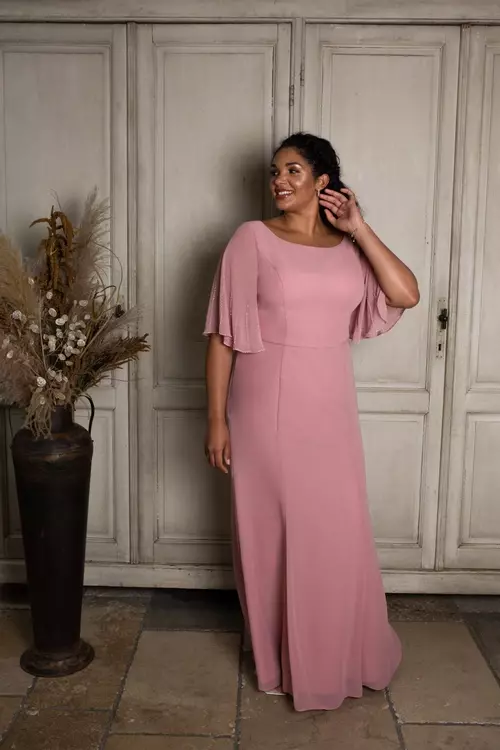 Plus size pink discount bridesmaid dresses uk